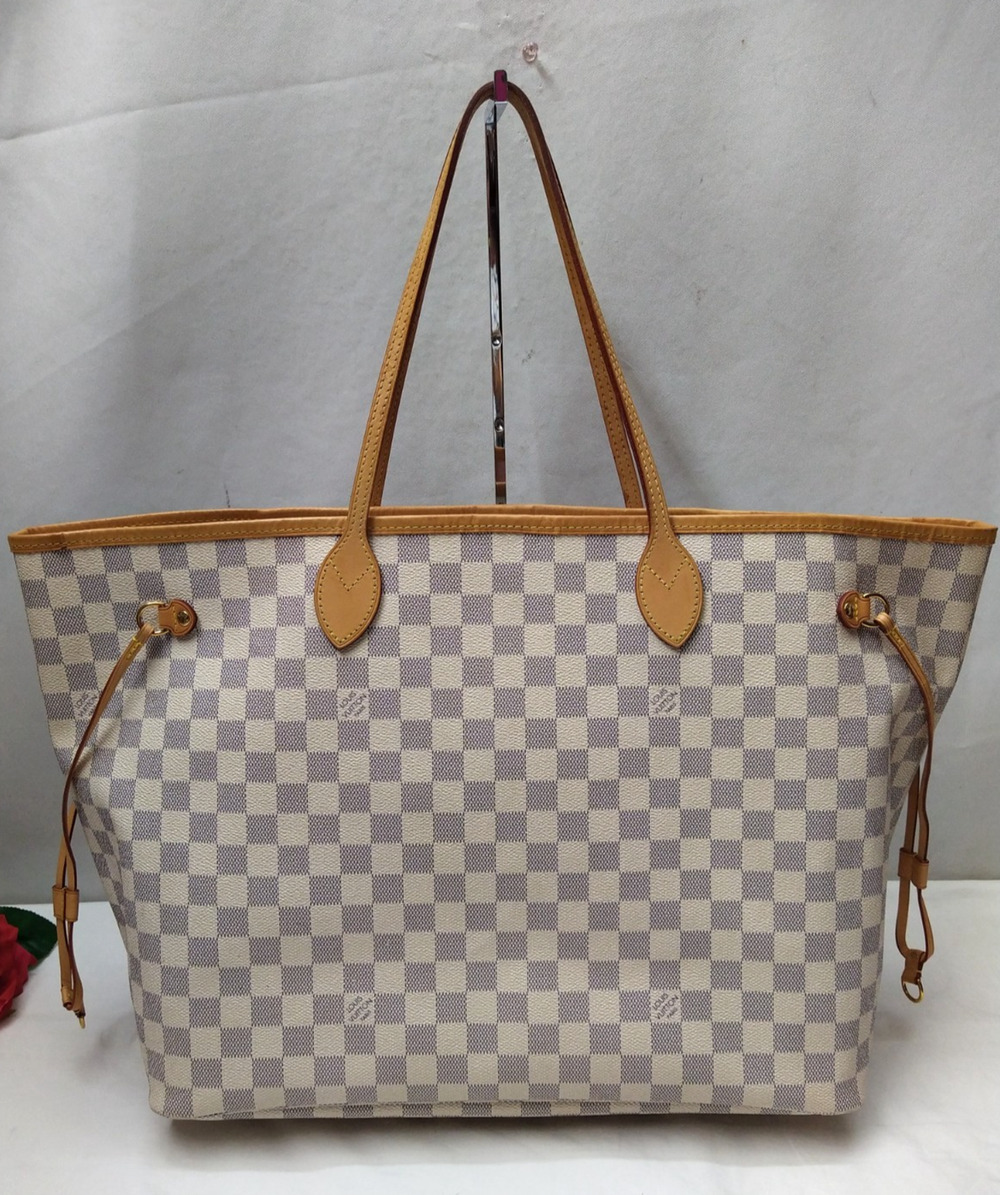Louis Vuitton Neverfull GM Damior Azur Canvas Pink Lining Tote Bag - Made in USA